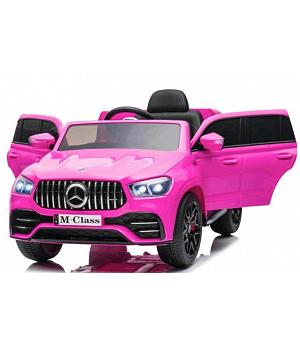 Mercedes M-CLASS 12v, asiento de cuero, neumáticos de goma EVA, ROSA-PINK, MANDO RC - AC-W166PINK